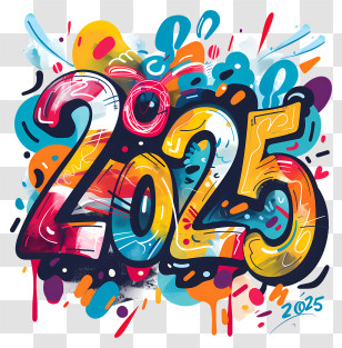Abstract Art - Dynamic 2025 Graffiti Art Design Transparent PNG