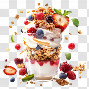 Yogurt Parfait - Yogurt Parfait With Berries Transparent PNG