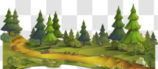 Tree - Forest Illustration With Trees And Path Transparent PNG