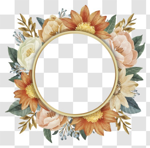 Flower Arrangement - Floral Wreath With Empty Center For Decoration Transparent PNG