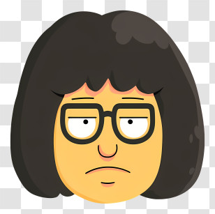 Tina Belcher - Cartoon Character With Glasses Transparent PNG