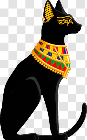 Egypt - Ancient Egyptian Black Cat Illustration Transparent PNG
