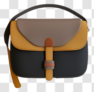 Flap Bag - Color Block Handbag With Strap Transparent PNG