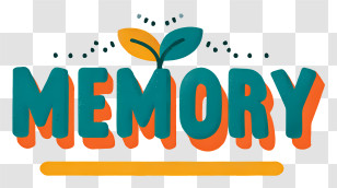 Memory Logo - Playful Memory Text Logo Transparent PNG