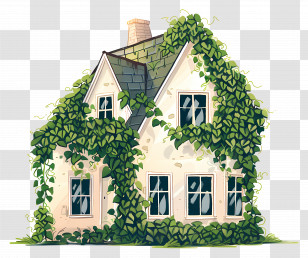 Village House - House With Ivy-Covered Exterior Transparent PNG
