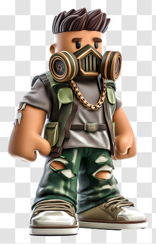 Roblox Render - Urban Character With Gas Mask Transparent PNG