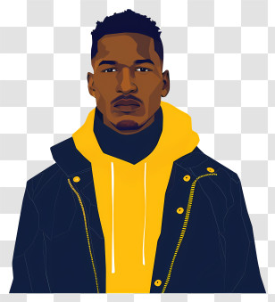 Antonio Valencia - Stylish Man In Yellow Hoodie And Jacket Transparent PNG