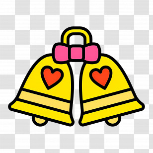 Wedding Bells - Wedding Bells With Hearts Icon Transparent PNG