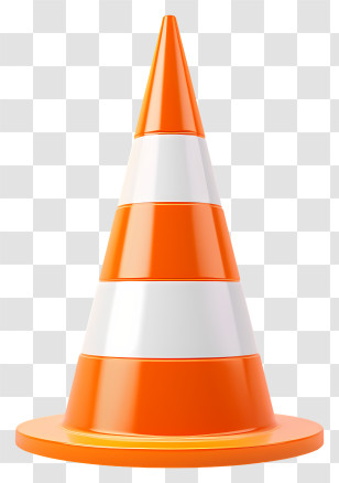 Traffic Cone - Bright Orange And White Traffic Cone Design Transparent PNG
