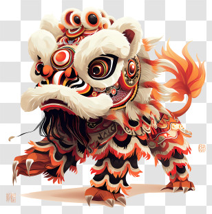 Chinese New Year - Chinese Lion Dance Costume For Celebrations Transparent PNG