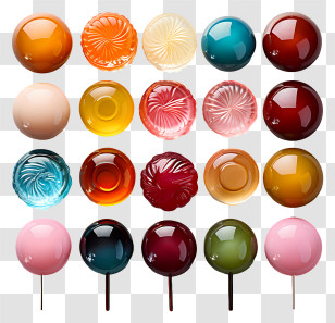 Lollies - Colorful Lollipops In Various Flavors Transparent PNG