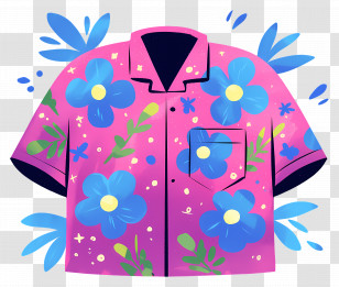 Hawaiian Shirt - Colorful Floral Hawaiian Shirt Transparent PNG