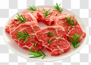 Fresh Meat - Fresh Marbled Meat With Herbs Transparent PNG