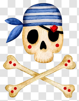 Pirate Skull And Crossbones - Pirate Skull With Crossbones Illustration Transparent PNG