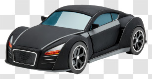 Black Sports Car - Sleek Black Sports Car Transparent PNG