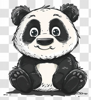 Cartoon Panda - Cute Panda Cartoon Sitting Illustration Transparent PNG