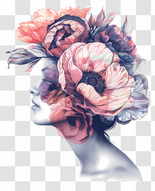 Flower Girl - Girl With Floral Headpiece Transparent PNG