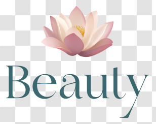 Beauty Logo - Beauty Text With Flower Transparent PNG