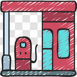 Gas Station - Sketch Of A Gas Station Transparent PNG