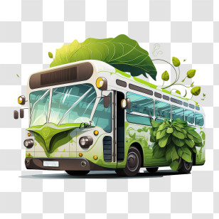 Cartoon Bus
 - Eco-Friendly Green Bus With Leaf Design Transparent PNG