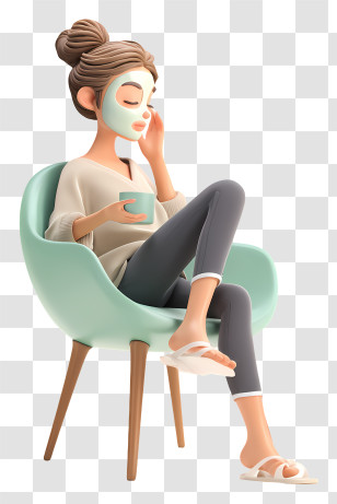 Woman Applying Facial Mask - Relaxing Woman With Face Mask Transparent PNG