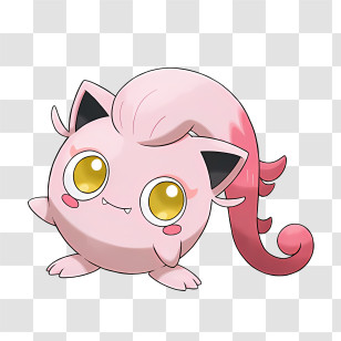 Scream Tail - Pink Cartoon Creature With Big Eyes Transparent PNG