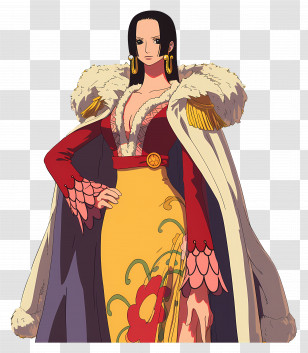 Boa Hancock - Elegant Woman In Red Cape And Dress Transparent PNG