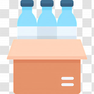 Water Bottle - Box Of Water Bottles Transparent PNG