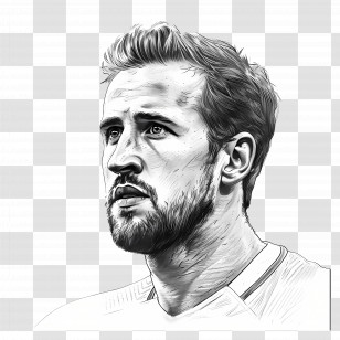Harry Kane - Realistic Portrait Drawing Of A Man Transparent PNG