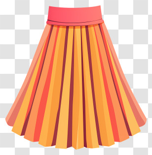 Skirt - Striped Pleated Skirt In Bright Colors Transparent PNG
