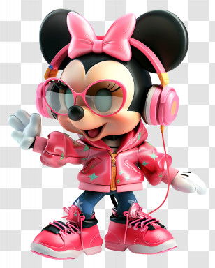 Mouse Minnie Rosa - Cartoon Mouse In Pink Hip Outfit Transparent PNG