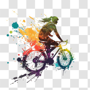 World Bicycle Day
 - Colorful Bicycle Rider Art Illustration Transparent PNG