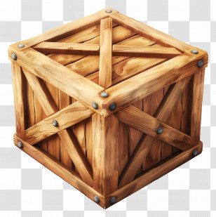 Cargo Wooden Box - Illustration Of A Wooden Crate Transparent PNG