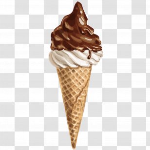 Ice Cream Cone Chocolate Sundae - Flavor - High-definition Sweet Transparent PNG