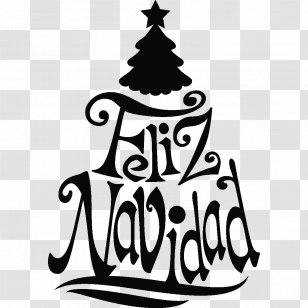 Christmas Tree Spanish Paper - Monochrome Photography Transparent PNG
