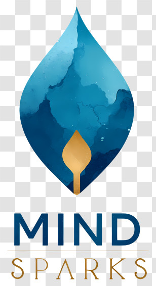 Mind Sparks - Mind Sparks Blue Leaf Logo Transparent PNG