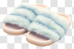Flat Soft Fluffy Slippers - Blue Fluffy Slippers For Home Comfort Transparent PNG