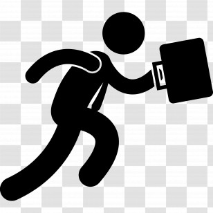 Running Businessman - Businessman Running With Briefcase Icon Transparent PNG