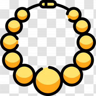 Pearl Necklace - Yellow Bead Necklace Illustration Transparent PNG