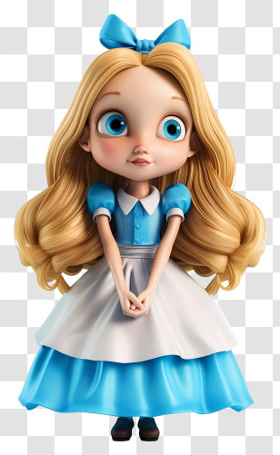 Alice In Wonderland - Adorable Cartoon Girl In A Blue Dress Transparent PNG