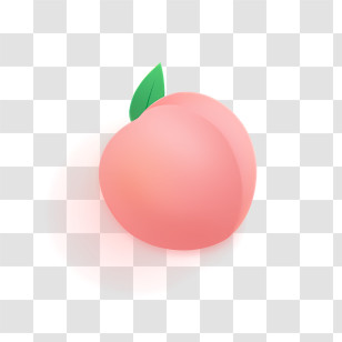 Icon - Pink Peach With Green Leaf Transparent PNG