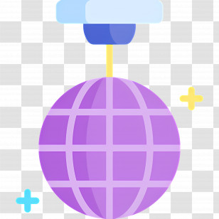 Mirror Ball - Purple Disco Ball Transparent PNG