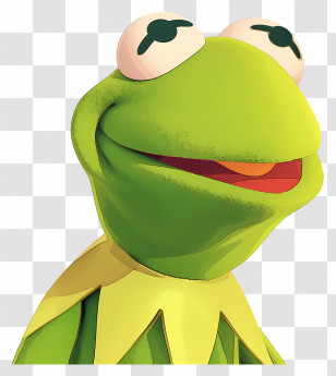 Kermit The Frog - Smiling Green Frog Character Transparent PNG