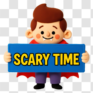 Vampire Scary Time - Cartoon Vampire With Scary Time Sign Transparent PNG