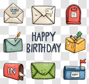 Happy Birthday - Birthday Envelopes And Mail Icons Transparent PNG