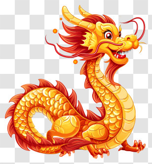 Chinese New Year - Playful Cartoon Chinese Dragon Illustration Transparent PNG