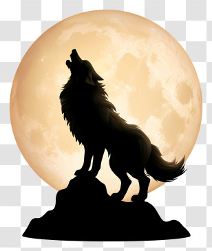 Werewolf Howling - Wolf Howling At Full Moon Transparent PNG