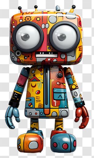 Cartoon Toy - Colorful Cartoon Robot Illustration Transparent PNG