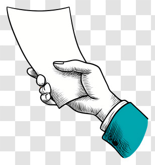Holding Paper In Hand - Illustration Of Hand Holding Paper Transparent PNG