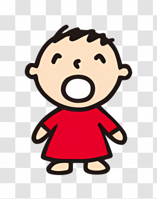 Minna No Tabo - Simple Red Cartoon Character Transparent PNG